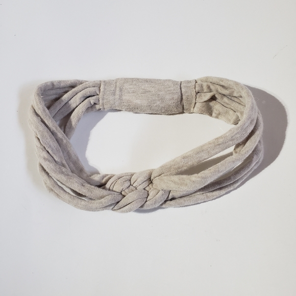 Set of 3 Women's Knot Headbands in Khaki Green Oatmeal Blue Upcycled Stretchy - Picture 6 of 10